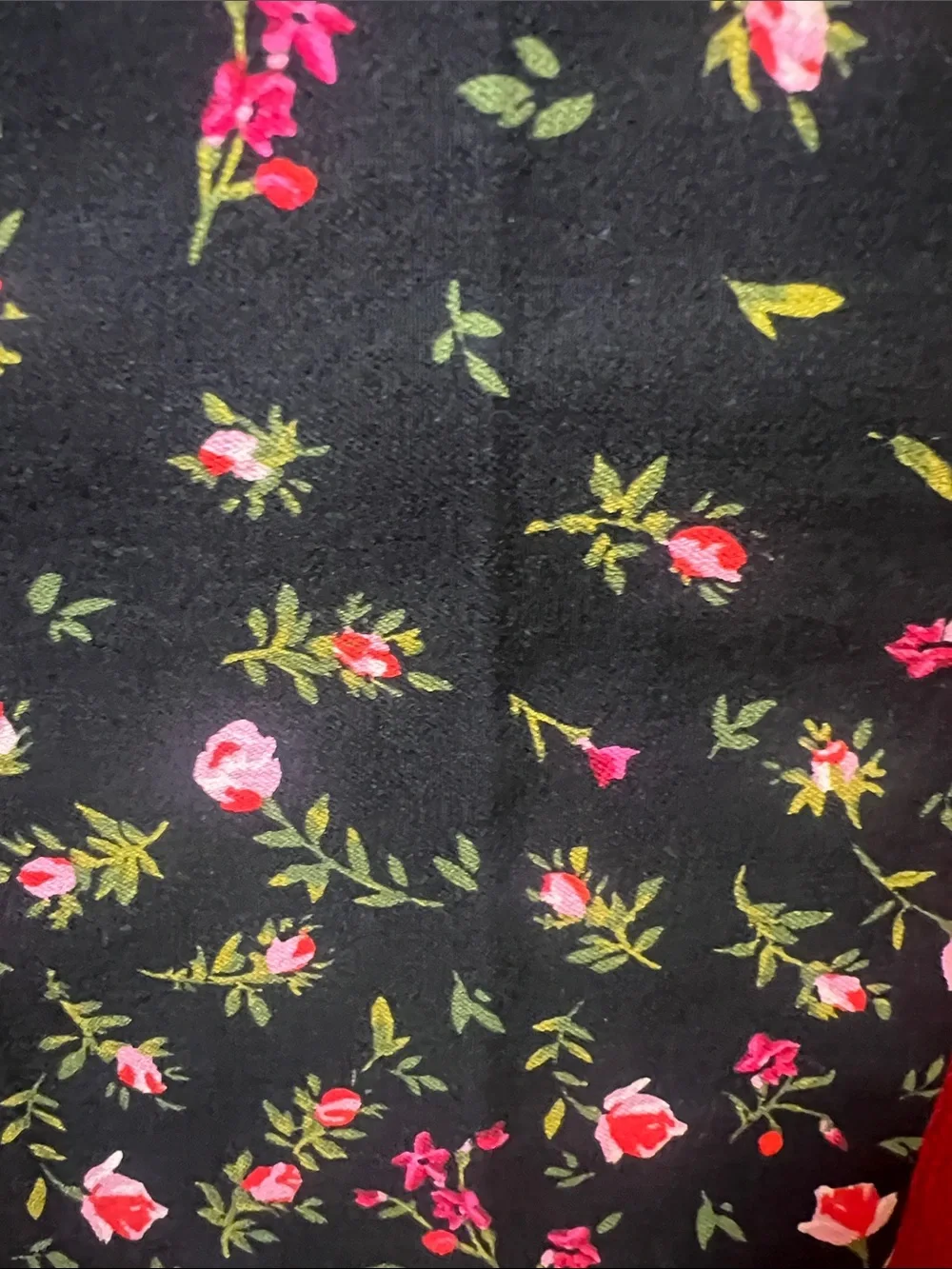Old Navy Black Leggings with Pink & Green Floral Print